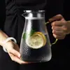Chaleira de Água Fria com Padrão Martelado Chaleira de Água de Vidro Bule Doméstico Resistente a Altas Temperaturas Conjunto de Copos de Água Fervida Fria Chaleira de Água Fria