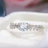 Anillo de Aguamarina Natural Nuevo 2025 Plata S925 Incrustado Joyería Simple Palacio Diseño de Aguamarina Para Mujer Venta al por Mayor