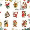 Colgante de Madera para Navidad Logo Vintage Papá Noel Hombre de Jengibre Muñeco de Nieve Adorno de Árbol de Navidad (Navidad Vintage)