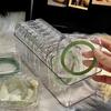 Caixa de Armazenamento de Pulseira Wenwan de Mesa Transparente para Joias Joias À Prova de Poeira Colar de Cristal Organizador de Pulseira Caixa de Exibição