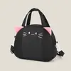 Bolsa de Refeição de Gato Fofo Desenho Animado, Bolsa de Armazenamento de Gatinho Fresca e Doce Estilo Universitário, Bolsa de Ombro Leve