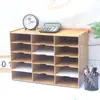 Estantería de escritorio de varios niveles con 30 compartimentos para papel A5, estantería para oficina y estudiantes, marco de madera, estante de almacenamiento de madera, caja de almacenamiento