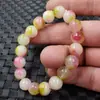 Pulseira de Jade Borda de Jade Pulseira de Jade Flor de Pessegueiro Pulseira de Contas Redondas de Jade Rosa 10mm Pulseira de Jade Pulseira de Jade Rocha de Quartzo