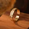 Anel de Prata S925 Leve Luxo Banhado a Ouro K com Escultura de Diamante para Mulheres Anel Aberto Simples de Alta Qualidade Joias de Prata Atacado