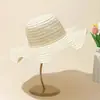 Chapéu de Palha Transfronteiriço para Mulheres, Chapéu de Palha de Praia de Verão, Presente Artesanal de Alto Padrão, Kit de Material DIY, Chapéu de Palha, Chapéu de Praia