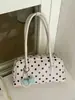 Bolsa de Bowling Fashionable de Nicho com Design de Bolinhas Doce e Feminino Transfronteiriço Bolsa de Ombro/Axila Versátil para o Dia a Dia