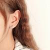 Aretes de botón de plata s925 para mujer estilo coreano alas de ángel elegantes aretes de celebridad en línea diseño personalizado estilo ins aretes de moda