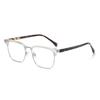 1554 Nuevas Gafas de Media Montura con Patas de Chapa Metálica Se Pueden Equipar con Miopía Estilo Coreano Retro para Hombre Gafas de Negocios Suaves de Gama Alta