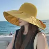 Chapéu de Pescador com Aba Larga Estilo Coreano, Xale, Chapéu de Sol de Malha para Viagem de Verão, Chapéu de Sol Pequeno Respirável para Exterior com Palha, Mostrando o Rosto