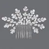 Suministro Transfronterizo de Peines para el Cabello de Flor de Zirconia, Accesorios de Lujo Europeos y Americanos para el Cabello de Novia, Peines para Sesión de Fotos de Boda Vintage, Venta al por Mayor