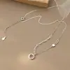 Collar de Plata S925 Nalan Estilo Ins Smiley Hueco Incrustado de Diamantes Nuevo Estilo Diseño Elegante Joyería para el Cuello Y00019