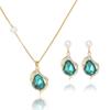 Collar de Perlas de Agua Nuevo Diseño Europeo y Americano Sentido de Estilo Moderno para Mujer Conjunto de Zirconia Gota de Agua Collar Retro de Zirconia