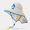 Sombrero de Sol con Alfabeto de Dibujos Animados para Niños, Sombrero de Sol Lindo de Verano para Bebé, Chal con Protección para el Cuello para Niños y Niñas, Protección Solar para Exteriores