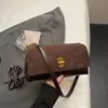Bolsa de mão de nicho estilo coreano para mulheres, nova moda 2026 bolsa de ombro, cor sólida, alto apelo estético, bolsa quadrada pequena transversal