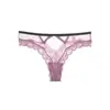 Europa y Estados Unidos melocotón caliente cadera hueca sexy lencería para mujer encaje puro transparente tanga calzones negros
