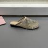 Sandálias Planas Super Populares com Strass Completo, Malha Respirável, Novidade Primavera/Verão 2026 para Mulheres, Sapatos Casuais Fechados Refrescantes para Uso Externo
