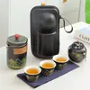 Set de Té Exterior Moderno y Sencillo de Una Olla y Tres Tazas Set de Té Portátil para Viaje Almacenamiento Regalo de Negocios Set Rápido de Tazas de Té