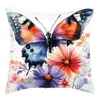 El Más Vendido Transfronterizo de Amazon: Funda de almohada de lino de verano con diseño estampado, de planta verde y flores, simple y fresca