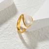 Nuevo anillo de apertura de acero inoxidable 304 con aceite ovalado de oro de 18 quilates para mujer, anillo de lujo OL wind de una generación de cabello
