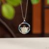 Yilu prata S925 prata de lei jade Hetian moda nacional cloisonné pingente do ano zodiacal pingente de temperamento fofo