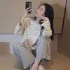 Chegada Nova Primavera e Outono 2024 Pijamas Femininos Manga Longa Algodão Solto plus size Casual Manga Longa Roupas de Casa Conjunto Feminino