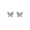 Clip para Oreja de Mariposa Azul para Mujer Primavera y Verano Delicados Aretes de Sentido de Alta Gama Aretes de Chica Dulce Aretes para Orejas sin Perforar
