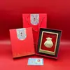 Bolsa de la Fortuna de Buena Suerte Adorno Imitación Oro Atrae Riqueza para Prosperidad y Riqueza, Colección al por Mayor de Regalos de Atracción para Clientes de Seguros y Banca