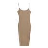 Vestido tipo tubo con tirantes de hilo, estilo sexy de las Kardashian Yi Mengling, para mujer, con falda adelgazante sin espalda