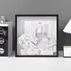 Marco de Fotos Fragmento de Tiempo Portatickets Caja de Almacenamiento para Boletos de Películas y Conciertos, Gran Adorno Colgante Blanco para Decoración de Pared, Recuerdo