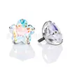 Pendientes de Aleación de Titanio F136 con Base Redonda, Circonita Cortada Flor de Cerezo, Clavos para Hélice Auditiva, Joyería con Base de Copa, Clavos para Labio con Circonita Flor de Cerezo Engastada en Garras