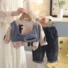 Conjunto Elegante de Primavera y Otoño para Niños Transfronterizos 2026 Nuevo Modelo Ropa de Otoño para Bebé Sudadera de Cuello Redondo para Niños Pequeños y Medianos Conjunto de Dos Piezas