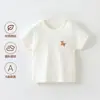 Camisetas para Bebé Algodón Puro Clase A Manga Corta Verano Finas Transpirables para Niños y Niñas Bebés y Niños Pequeños Camisetas de Manga Media para Poner Debajo