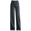 Jeans de Perna Larga Moderno e Versátil para Mulheres Outono/Inverno 2026 Novo Estilo Calças Retas Estreitas Emagrecedoras Calças Casuais Drapeadas para o Dia a Dia
