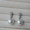 Design de Nicho Coreano e Japonês Zircônia Prateada Diamante Cintilante Marca S Pérola Agulha de Prata 925 Brincos Simples Elegantes Diários para Mulheres