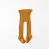 Medias Acanaladas de Primavera y Otoño para Niñas, Leggings Acanalados de Color Sólido, Leggings Elásticos Sin Costuras para Bebés para Usar Afuera