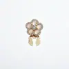 Botões de Punho Elegantes de Luxo Coloridos Dopamina com Diamante Floral Fivela Decorativa para Roupas Lenços Simples Versátil Fivela de Vestido Atacado
