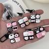 Llavero cuádruple negro con dibujos animados, divertido colgante de perro Sanrio Yugui Kulomi, accesorios para pareja y novia.
