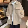 Chaqueta Estilo Fragante Pequeño para Hombre Primavera y Otoño Moda de Marca High Street Lana Moderna Rellena Guapa Chaqueta para Hombre Casual Moderna Todo Combinable