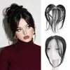 Franja postiça leve estilo francês com costura de agulha dupla, respirável, coroa alta, cobre cabelos brancos, aumenta o volume do cabelo para mulheres