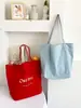 Bolsa Xadrez Brilhante de Dupla Face para o Verão, Nylon Vermelho Brilhante, Bolsa Grande Azul Fresco para o Dia a Dia, Bolsa Versátil Coreana