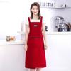 Delantal Extra Largo Hasta la Rodilla Impermeable y a Prueba de Aceite Cocina de Fábrica Hecho a Medida Lote Pequeño Impresión de Logo Gratis Delantal para Catering para Mujeres