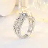Anel Kaiwei Exagerado com Zircônia Micro-incrustada Anel de Diamante Oval de Vanguarda Linha Completa de Diamantes Anel de Diamante Multicamadas
