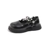 Zapatos de princesa para niñas, zapatos de piel para primavera y otoño, zapatos Mary Jane para niños, nuevos zapatos negros de escenario para niñas pequeñas