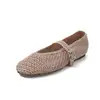 Zapatos Mary Jane de Tela para Mujer, Zapatos Planos Cómodos, Nuevo Estilo Primavera y Verano, Color Sólido, Estilo Coreano, Punta Redonda, Correa Única, Zapatos de Boca Baja para Mujer