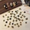 Decorações de Nail Art Famosas na Internet, Conjunto Misto Estilo Retro Old Money, Flores Tridimensionais de Cinco Pétalas Prontas para Usar