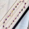 Estilo ins cadena de suéter de amatista natural otoño e invierno cadena para la clavícula