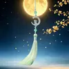Festival de Medio Otoño Estrella Luna Conejo de Jade Borla Flecos Colgante diy Estilo Antiguo Hanfu Solapa Adorno Accesorios Caja de Regalo para Festival Adorno