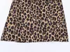 Venta al por mayor 2026 Primavera Nuevo Estilo Europeo y Americano Vestido de Manga Corta con Cintura Ajustada Estampado de Leopardo para Mujer 10289