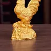 El Gallo Dorado Trae Riqueza: Adorno de Gallo del Zodiaco Chino, Mascota Propicia para el Hogar, Escritorio, Oficina, Sala de Estar y Decoración del Hogar
