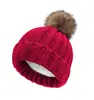 Gorro de Lã Cor Sólida com Forro de Fleece Quente Acrílico Espessado para Mulheres Gorro de Tricô de Inverno Transfronteiriço Gorro de Lã Pai e Filho